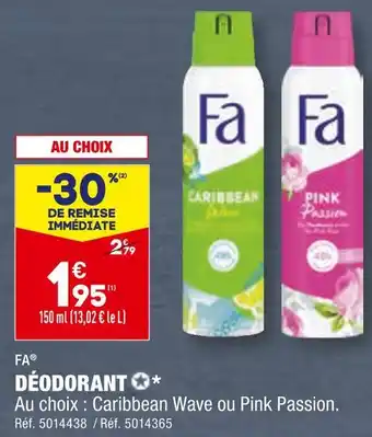 ALDI FA DÉODORANT offre