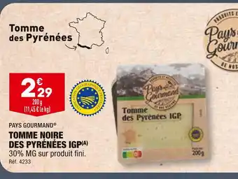 ALDI PAYS GOURMAND TOMME NOIRE DES PYRÉNÉES IGP offre