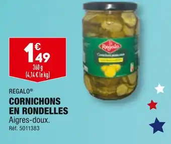 ALDI REGALO CORNICHONS EN RONDELLES offre