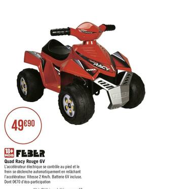 Feber quad racy rouge 6v