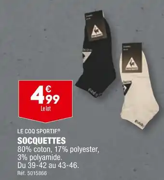 ALDI LE COQ SPORTIF SOCQUETTES offre