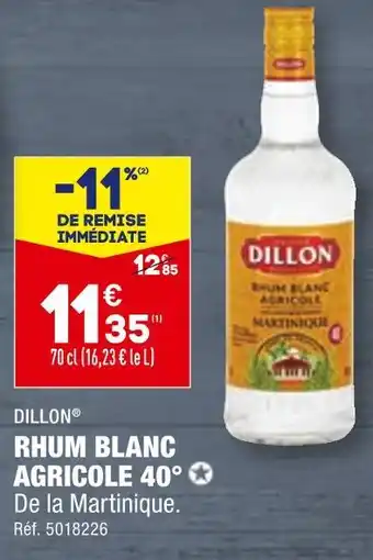 ALDI DILLON RHUM BLANC AGRICOLE 40° offre