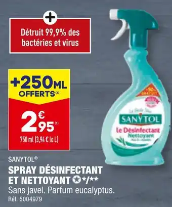 ALDI SANYTOL SPRAY DÉSINFECTANT ET NETTOYANT offre