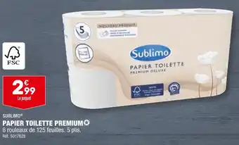 ALDI SUBLIMO PAPIER TOILETTE PREMIUM offre