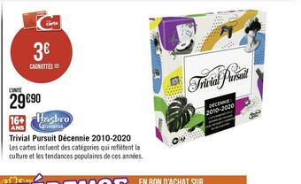 Hasbro trivial pursuit décennie 2010-2020