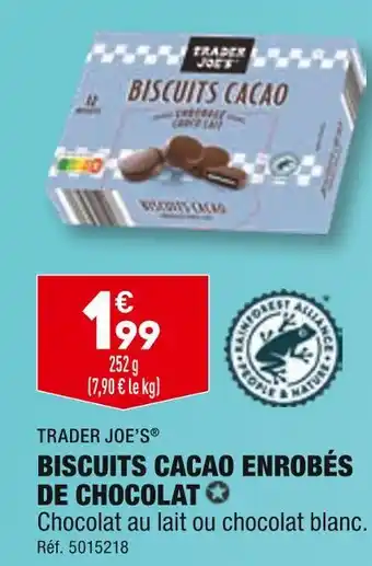 ALDI TRADER JOE’S BISCUITS CACAO ENROBÉS DE CHOCOLAT offre