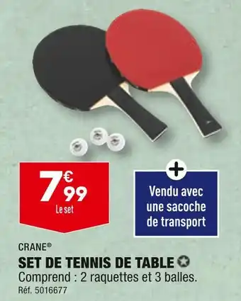 ALDI CRANE SET DE TENNIS DE TABLE offre