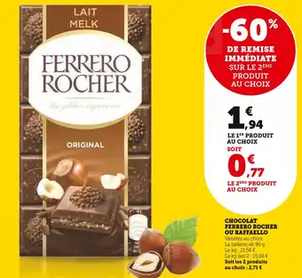 U Express FERRERO / RAFFAELLO CHOCOLAT FERRERO ROCHER offre