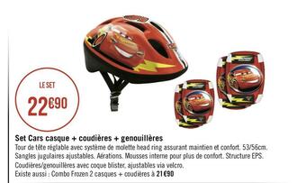 Géant Casino Set cars casque + coudières + genouillères offre