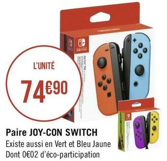 Géant Casino Paire joy-con switch offre