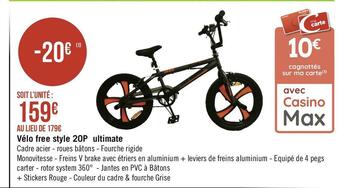 Géant Casino Vélo free style 20p ultimate offre