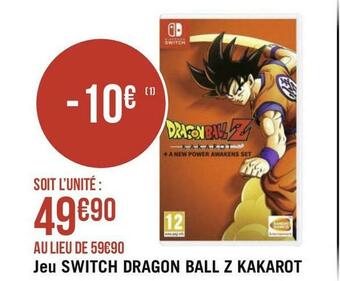 Jeu switch dragon ball z kakarot