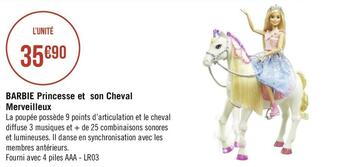 Géant Casino Barbie barbie princesse et son cheval merveilleux offre