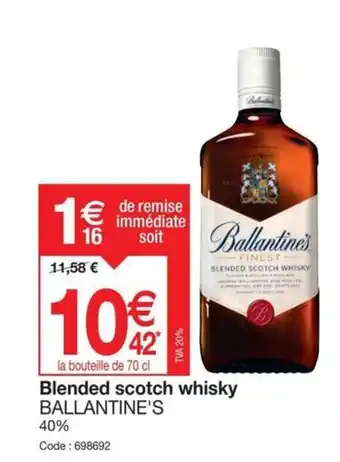 Promocash Blended scotch whisky BALLANTINE'S offre