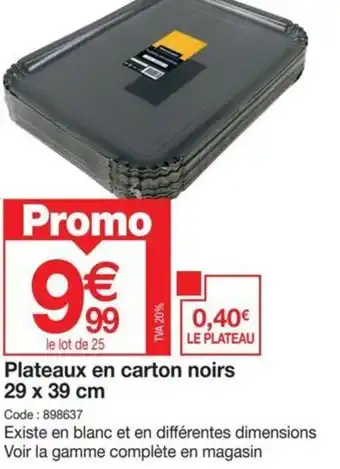 Promocash Plateaux en carton noirs offre