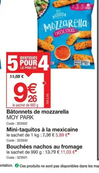 Promocash Bâtonnets de mozzarella ΜΟΥ PARK offre