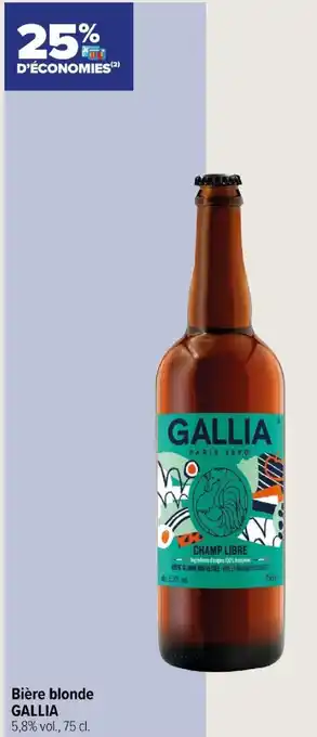 Carrefour City Bière blonde GALLIA 5,8% vol., 75 cl. offre