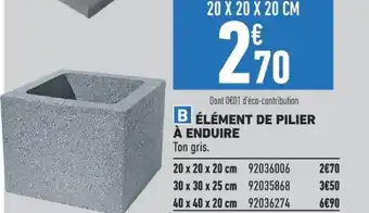 Brico Cash ÉLÉMENT DE PILIER À ENDUIRE offre