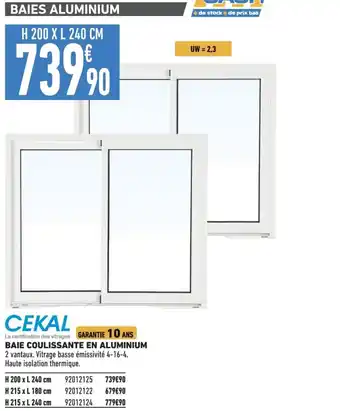 Brico Cash BAIE COULISSANTE EN ALUMINIUM offre