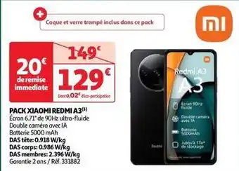 Auchan Xiaomi - pack redmi a3 offre