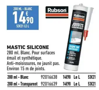 Brico Cash MASTIC SILICONE offre