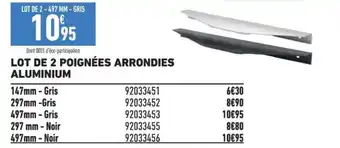 Brico Cash LOT DE 2 POIGNÉES ARRONDIES ALUMINIUM offre