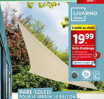 Lidl LIVARNO home Voile d’ombrage offre