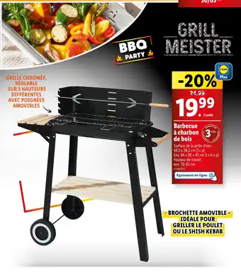 Lidl GRILL MEISTER Barbecue à charbon de bois offre