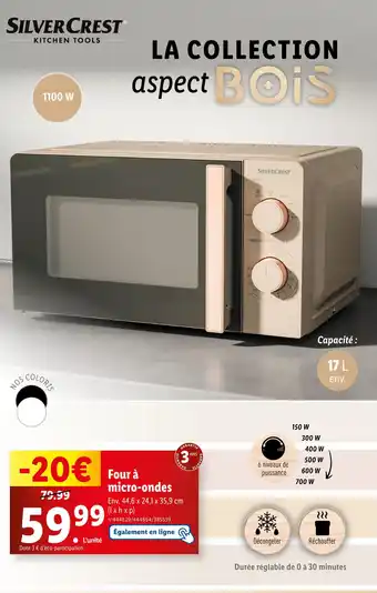 Lidl SILVERCREST Four à micro-ondes offre