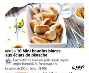 Thiriet 16 Mini Boudins Blancs Aux èclats De Pistache offre