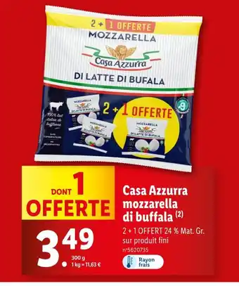 Lidl Casa Azzurra mozzarella di buffala offre