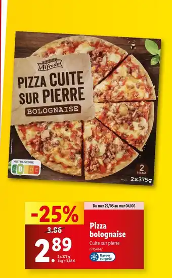 Lidl Trattoria Alfredo Pizza bolognaise offre
