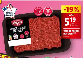 Lidl L'étal du BOUCHER Viande hachée pur bœuf offre