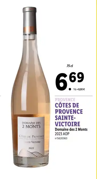 Lidl Domaine des 2 Monts CÔTES DE PROVENCE SAINTE-VICTOIRE offre
