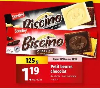 Lidl SONDEY Petit beurre chocolat offre