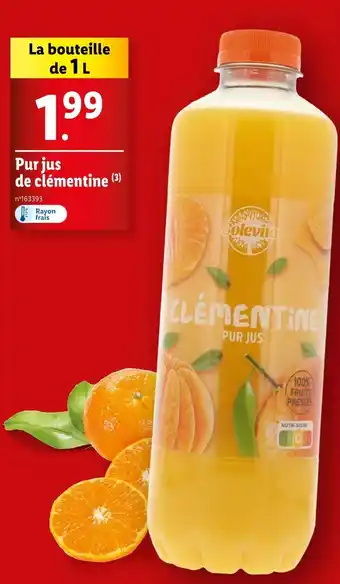 Lidl SOLEVITA Pur jus de clémentine offre