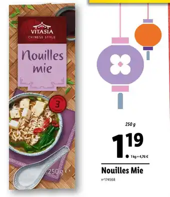 Lidl VITASIA Nouilles Mie offre
