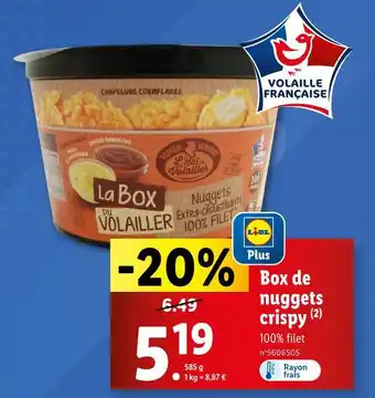 Lidl L'étal du VOLAILLER Box de nuggets crispy offre