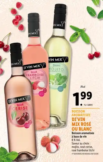 Lidl DI’VIN MIX BOISSON AROMATISÉE ROSÉ OU BLANC offre