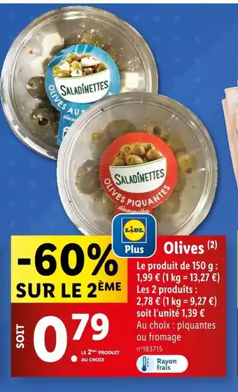 Lidl SALADINETTES Olives offre