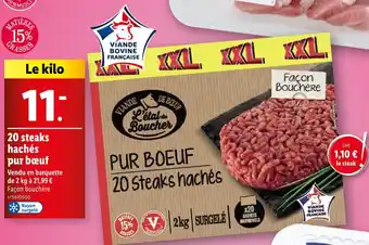 Lidl L'étal du Boucher 20 steak haché pur bœuf offre