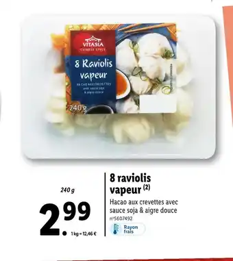 Lidl VITASIA 8 raviolis vapeur offre