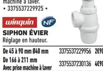 Brico Cash SIPHON ÉVIER offre