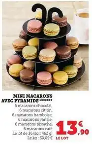 Super U Mini macarons avec pyramide offre