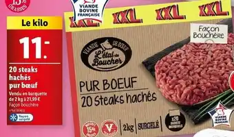 Lidl 20 steaks hachés pur bœuf offre