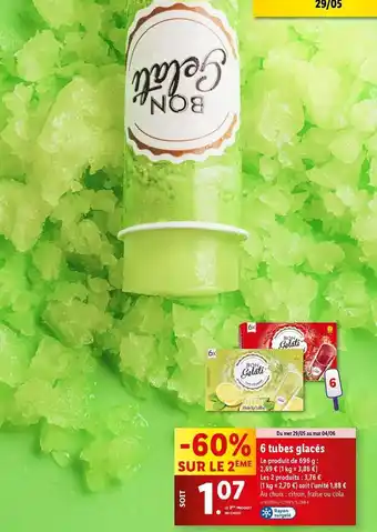 Lidl Bon gelati - 6 tubes glacés offre