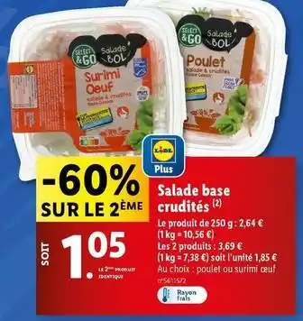 Lidl Salade base crudites offre