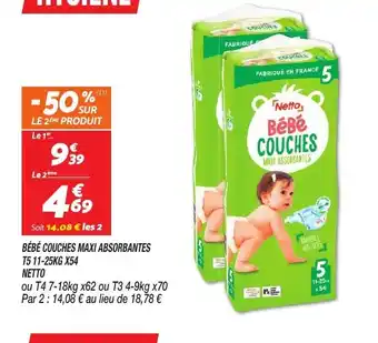 Netto BÉBÉ COUCHES MAXI ABSORBANTES offre