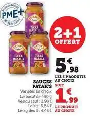 Super U Patak's - sauces offre