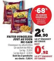 Super U Mccain - frites surgelees just au four offre